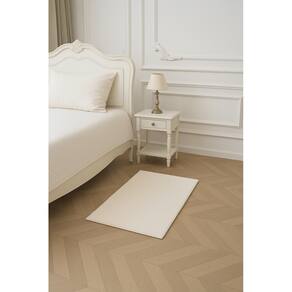 Tapete Geneve Jolitex 50x90cm Pelo Baixo 100% Poliéster - Marfim