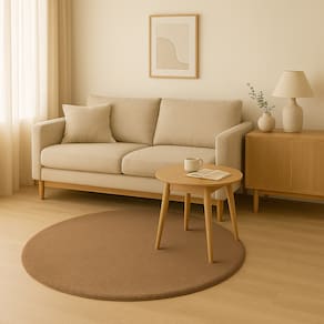 Tapete Linha Vip Redondo Liso Pelo Baixo Antiderrapante 150cm - Jolitex - Havana