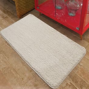 Tapete Linha Vip Liso Pelo Baixo Antiderrapante - Jolitex - Palha - 100x140cm