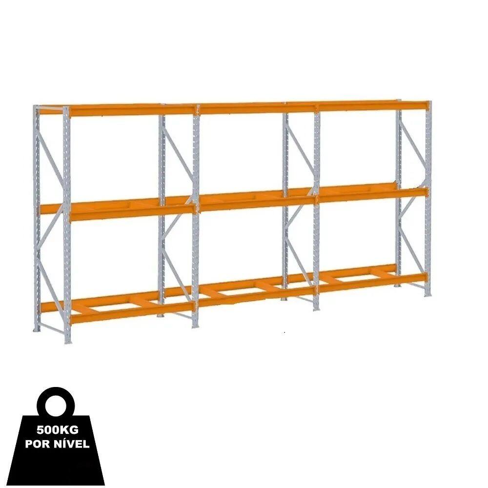 Mini Porta Pallet 500kg 1 Inicial 2 Continuações 3,80m Comprimento 2,00m x 1,20m x 80cm