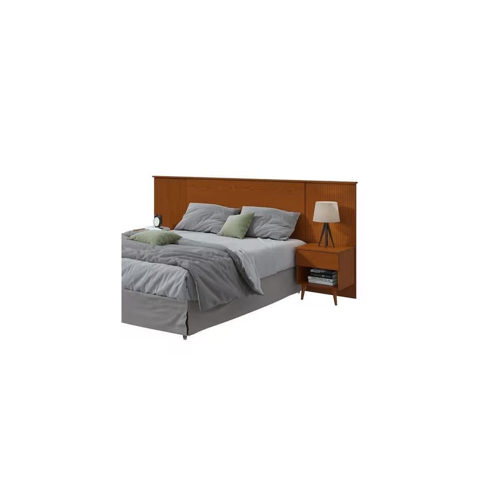 Cabeceira Regulável Lopas Like 140/160cm Com Mesas de Apoio