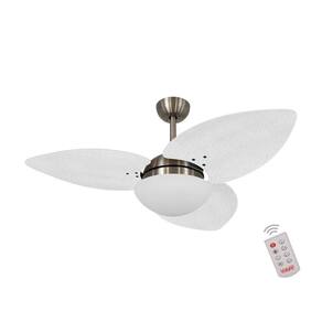 Ventilador De Teto Dormamu Bronze 3 Pás Palmae Branco 127v Com Controle