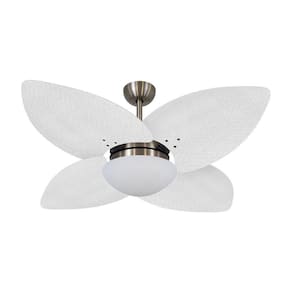 Ventilador De Teto Dormamu Bronze 4 Pás Palmae Branco 220v