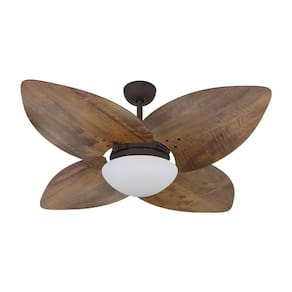 Ventilador De Teto Dormamu Marrom Texturizado 4 Pás Rádica Imbuia 220v