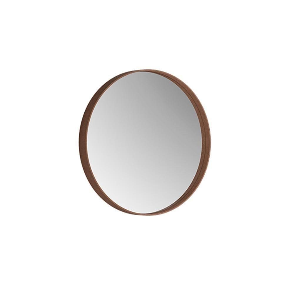 Espelho Decorativo Redondo 50 Cm Napoli Castanho
