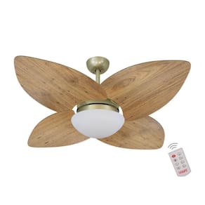Ventilador De Teto Dormamu Gold 4 Pás Rádica Freijó 127v Com Controle