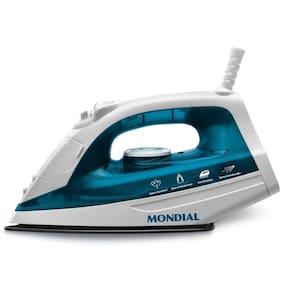 Ferro De Passar A Vapor Mondial 1200w Com Spray Branco E Azul 110V
