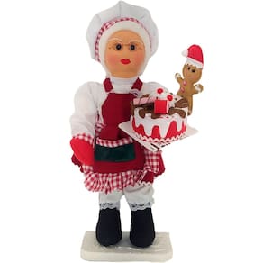 Boneco Natalino Mamão Noel Confeiteira Chefe De Cozinha 50cm