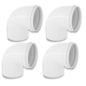 Kit 4 Cotovelos Joelho Esgoto Pvc 90 Graus Branco 150Mm