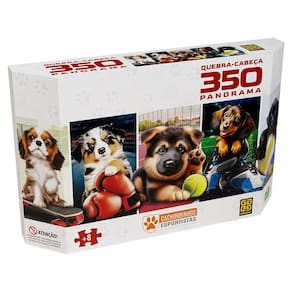 Quebra-Cabeça 350 Peças Panorama Cachorrinhos Esportistas