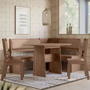 Conjunto Sala de Jantar Canto Alemao Afrodite Amendoa 07C
