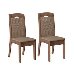Conjunto com 02 Cadeiras de Jantar Belgica Amendoa 73B