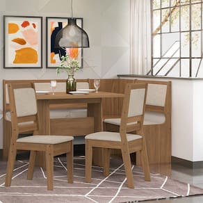 Conjunto Sala de Jantar Canto Alemao Afrodite Cedro Gold 74B