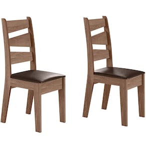 Conjunto com 02 Cadeiras de Jantar Italia Amendoa 61C