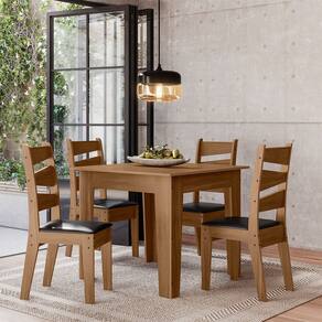 Conjunto Sala de Jantar Italia 0,90 com 4 Cadeiras Cedro 11C