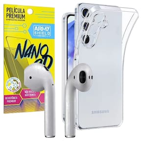 Capa Para Galaxy A56 + Fone Bluetooth + Película de Cerâmica 9D- Armyshield