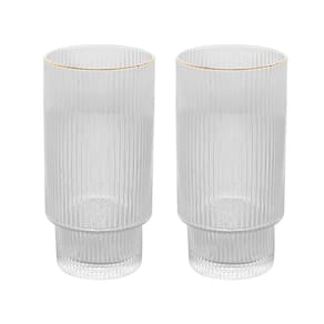 Conjunto 2 Copos Altos de Cristal com Fio de Ouro 400 ml Lines Wolff