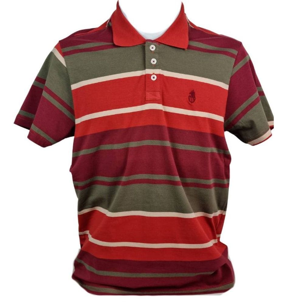 Camiseta Polo Masculina Wolf Listras M