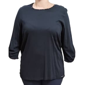 Blusa Feminina Manga 3/4 Raio De Luz Apliques