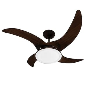 Ventilador Led Independence Marrom Café 4 Pás 110v