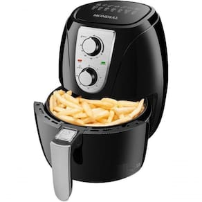 Fritadeira Eletrica Air Fryer Mondial Sem Oleo Preta 110V