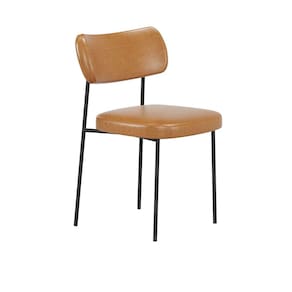 Cadeira Estofada Mila Para Sala Jantar Gourmet em Aço-Couríssimo-Whisky-EdeCasaMoveis
