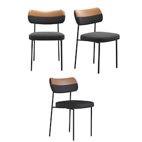 Kit 3 Cadeiras Camila Para Sala Jantar Gourmet em Aço-Couríssimo-Whisky-Linho-Grafite-EdeCasaMoveis