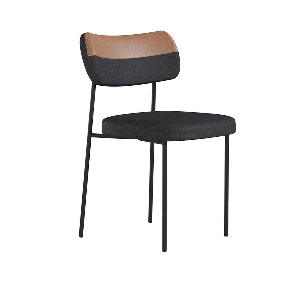 Cadeira Estofada Camila Para Sala Jantar Gourmet em Aço-EdeCasaMoveis