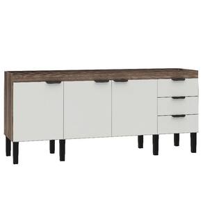 Gabinete para Cozinha em Mdf Flamingo 86x194cm Branco e Tamarindo Cozimax