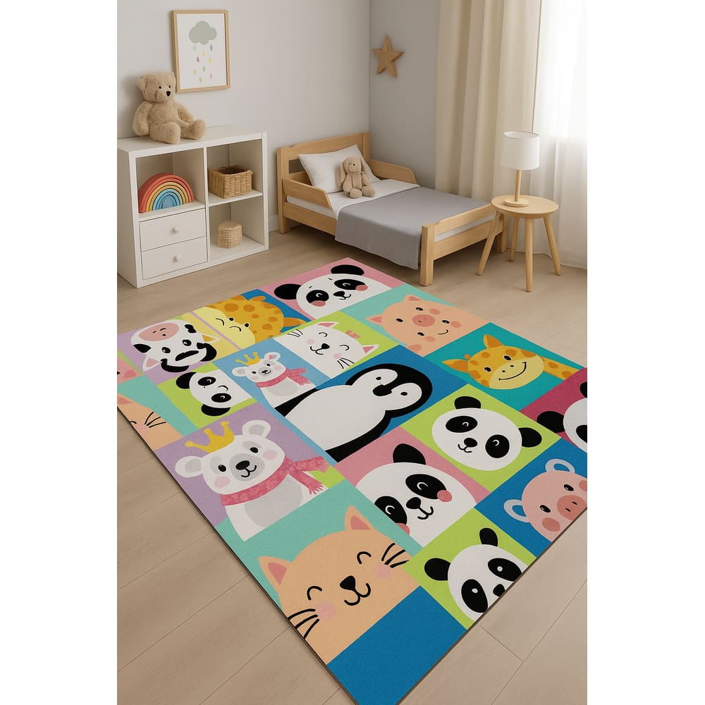 Tapete Infantil Emborrachado Antiderrapante 100x140cm - Animais