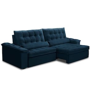 Sofá Retratil e Reclinável com Molas Ensacadas 230cm HEITOR Azul