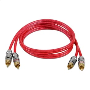 Cabo RCA 3 Metros Vermelho Dupla Blindagem Cobre 5mm