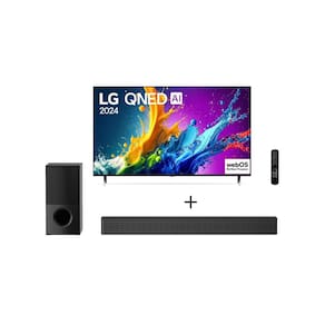 Combo LG Smart TV QNED AI 4K QNED80 55 polegadas 2024 + Soundbar SNH5 4.1 canais 600W RMS