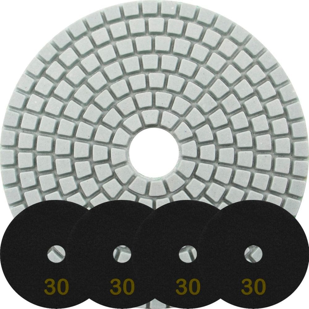 Kit 6 Disco Lixa Polimento Úmido Mármore 10 Cm Grão 30