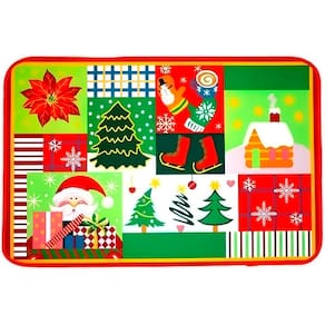 Tapete Capacho De Porta Decoração Natalino Enfeite 39x59cm