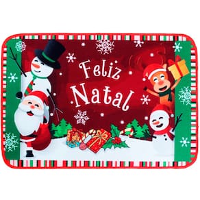 Tapete Capacho Porta Decoração Feliz Natal Enfeite 39x59cm