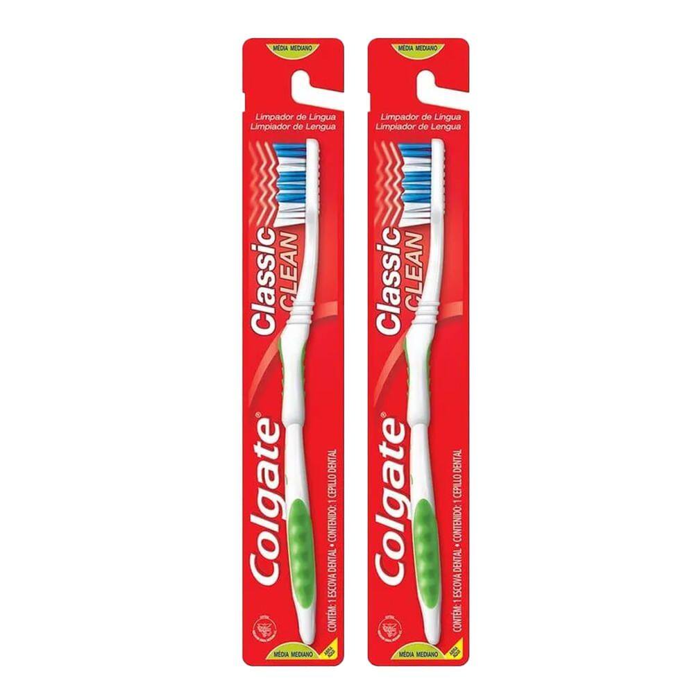 Kit Escova Dental Colgate Classic Longa Média - 2 Unidades