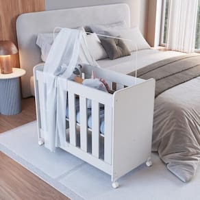 Mini Berço para Quarto de Bebê 4 em 1 Evolutivo Branco
