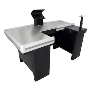 Check-out Caixa Supermercado Kit Para Automação Gaveta 1,80 Cor Preto Perfil Cinza