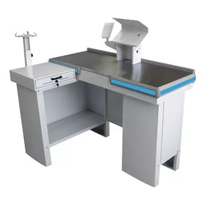 Checkout Caixa De Supermercado 1,30 Kit Para Automação Amapá Cor Branco Perfil Azul