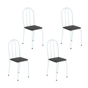 Kit 4 Cadeiras Tubular 89x37x42 Cm Ane B Preto/ Branco