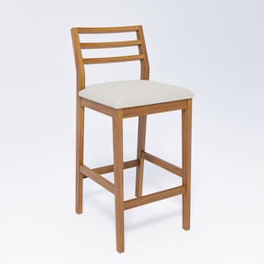 Banqueta para Sala de Jantar em Madeira Maciça Oliva Madeira / Off White