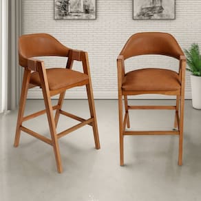 Conjunto 2 Banquetas em Madeira Maciça Bélgica Espresso Móveis imbuia/Conhaque