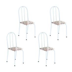 Kit 4 Cadeiras Tubular 89x37x42 Cm Ane B Arabesco/ Branco