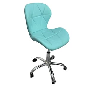 Cadeira de Escritório com Base Giratória Estofada Slim Vegas Ciano