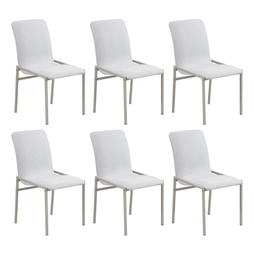 Cadeiras para Sala de Jantar 6 Unidades Premium Bege / Champanhe