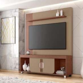 Estante para Tv 65 Polegadas 191cm X 160cm Maragogi Cinza/Freijó