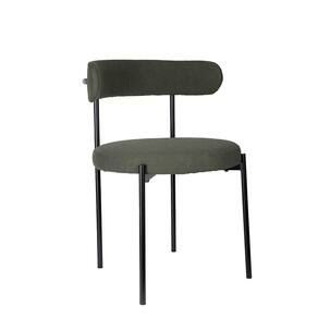 Cadeira para Cozinha em Aço Estofada Serena Verde Oliva / Preto