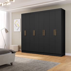 Guarda-roupa Casal 217,7cm X 200cm Slim Preto