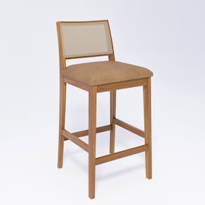 Banqueta para Sala de Jantar em Madeira Maciça Buriti Madeira / Kaki